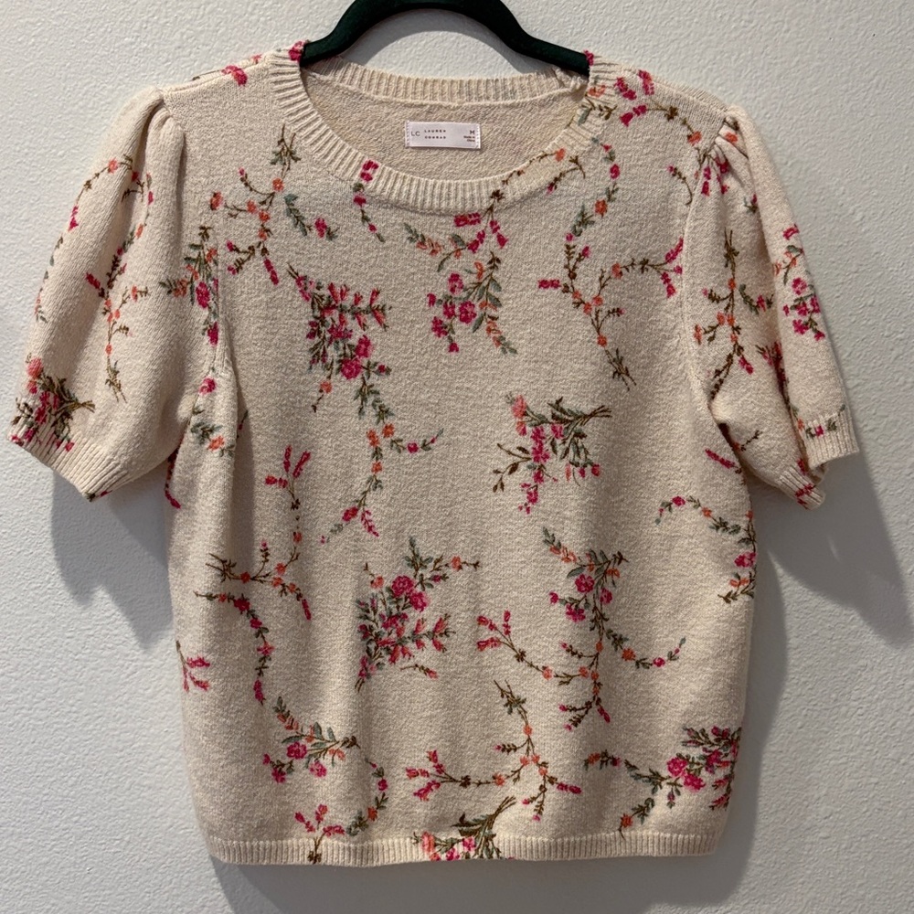 LC Lauren Conrad Cream Knit Sweater